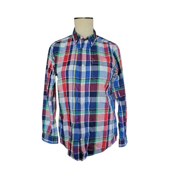 Tommy Hilfiger Plaid Button Up Down Shirt Long Sleeve Youth Large 16/ 18 - Picture 2 of 11
